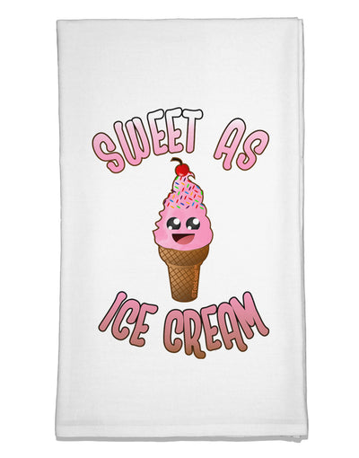 Cute Ice Cream Cone - Sweet As Ice Cream Flour Sack Dish Towels-Flour Sack Dish Towel-TooLoud-White-Davson Sales