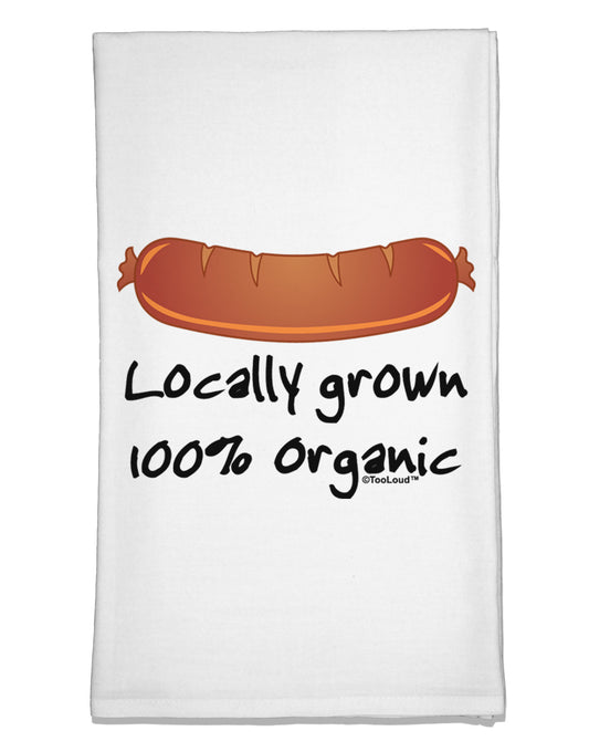 Locally Grown Organic Sausage Flour Sack Dish Towels-Flour Sack Dish Towel-TooLoud-White-Davson Sales