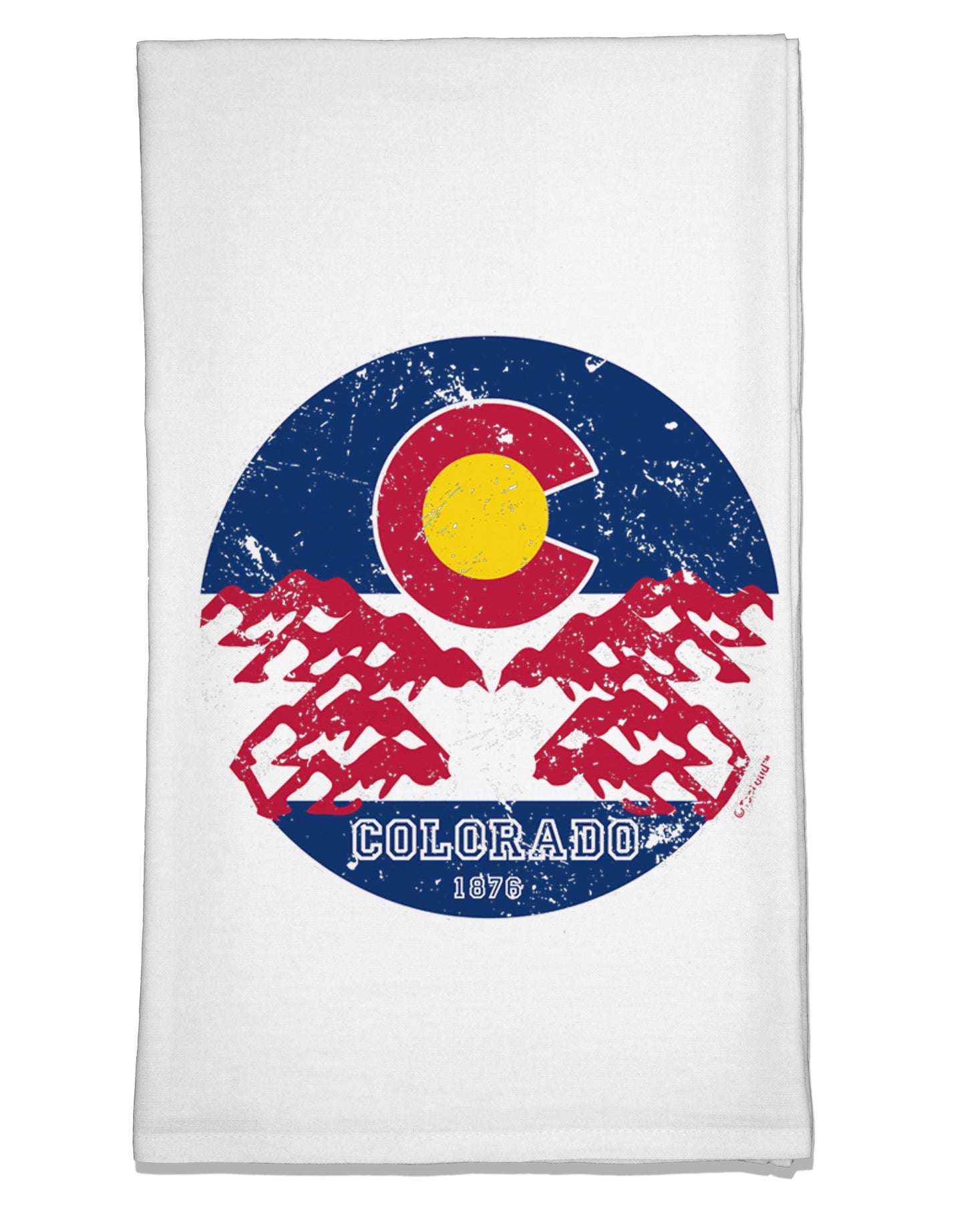 Grunge Colorodo Ram Flag Flour Sack Dish Towel-Flour Sack Dish Towel-TooLoud-Davson Sales