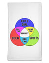 Beer Girl and Sports Diagram Flour Sack Dish Towel-Flour Sack Dish Towel-TooLoud-White-Davson Sales