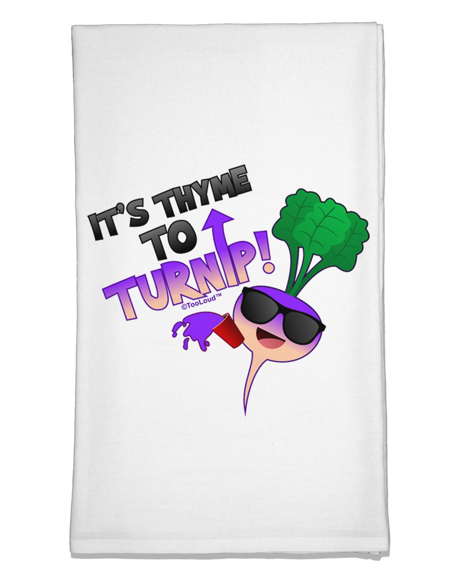 It's Thyme To Turnip Flour Sack Dish Towels-Flour Sack Dish Towel-TooLoud-White-Davson Sales