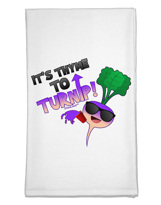 It's Thyme To Turnip Flour Sack Dish Towels-Flour Sack Dish Towel-TooLoud-White-Davson Sales