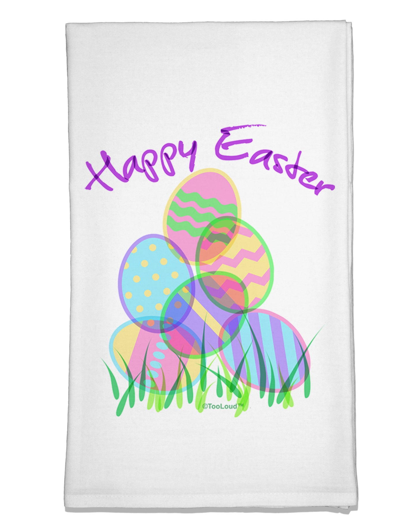 Happy Easter Gel Look Print Flour Sack Dish Towel-Flour Sack Dish Towel-TooLoud-White-Davson Sales