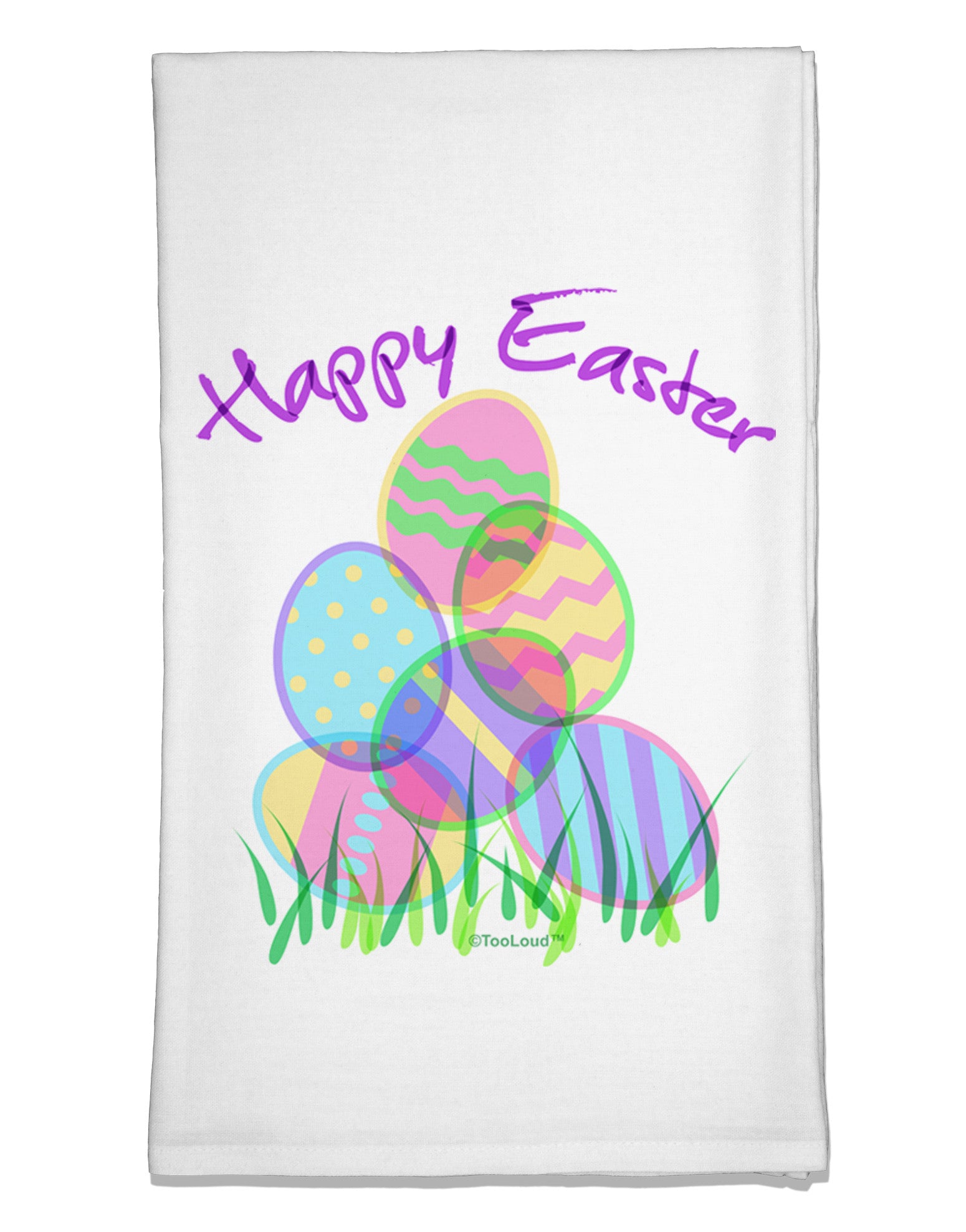 Happy Easter Gel Look Print Flour Sack Dish Towel-Flour Sack Dish Towel-TooLoud-White-Davson Sales