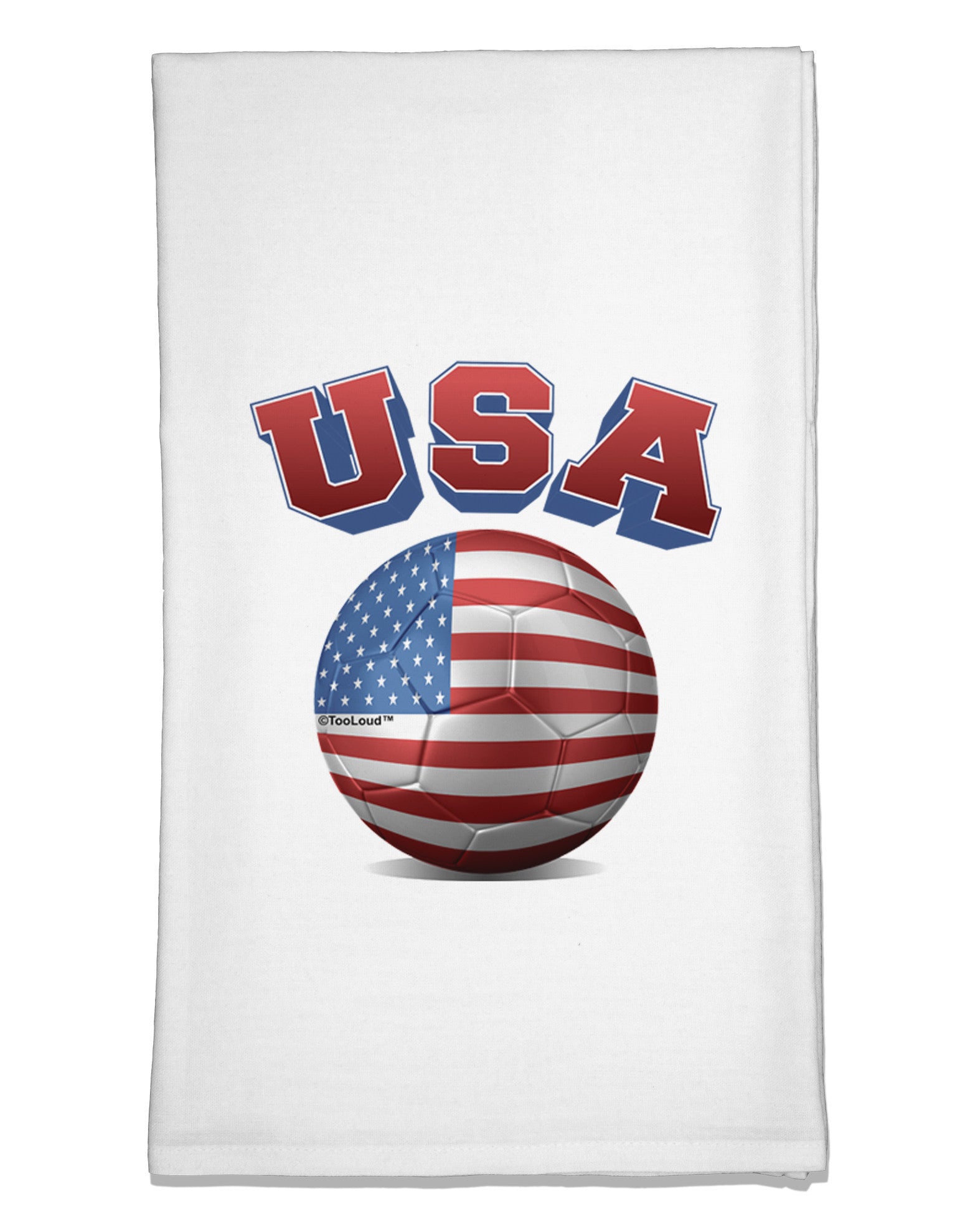 Soccer Ball Flag - USA Flour Sack Dish Towel-Flour Sack Dish Towel-TooLoud-White-Davson Sales