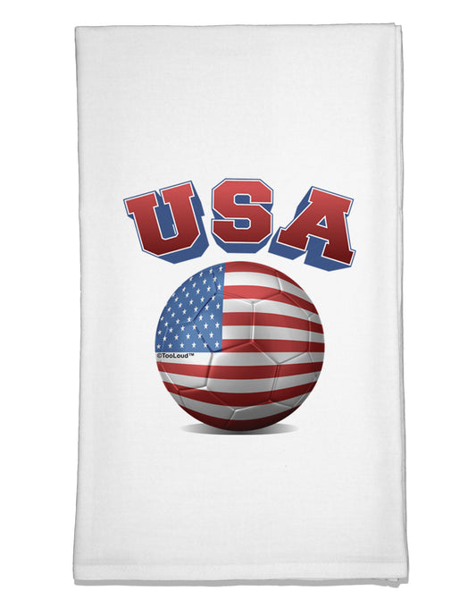 Soccer Ball Flag - USA Flour Sack Dish Towel-Flour Sack Dish Towel-TooLoud-White-Davson Sales