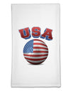 Soccer Ball Flag - USA Flour Sack Dish Towel-Flour Sack Dish Towel-TooLoud-White-Davson Sales