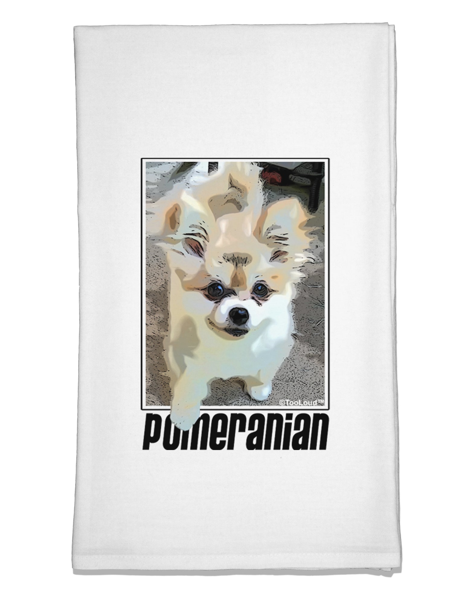 Pomeranian Step Out Flour Sack Dish Towel by TooLoud-Flour Sack Dish Towel-TooLoud-White-Davson Sales