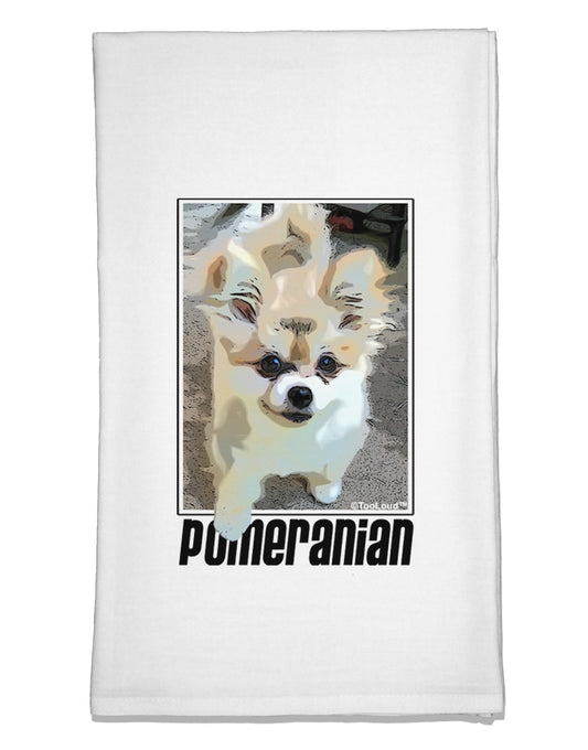Pomeranian Step Out Flour Sack Dish Towel by TooLoud-Flour Sack Dish Towel-TooLoud-White-Davson Sales