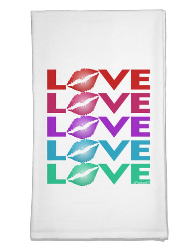 Colorful Love Kisses Flour Sack Dish Towels-Flour Sack Dish Towel-TooLoud-White-Davson Sales