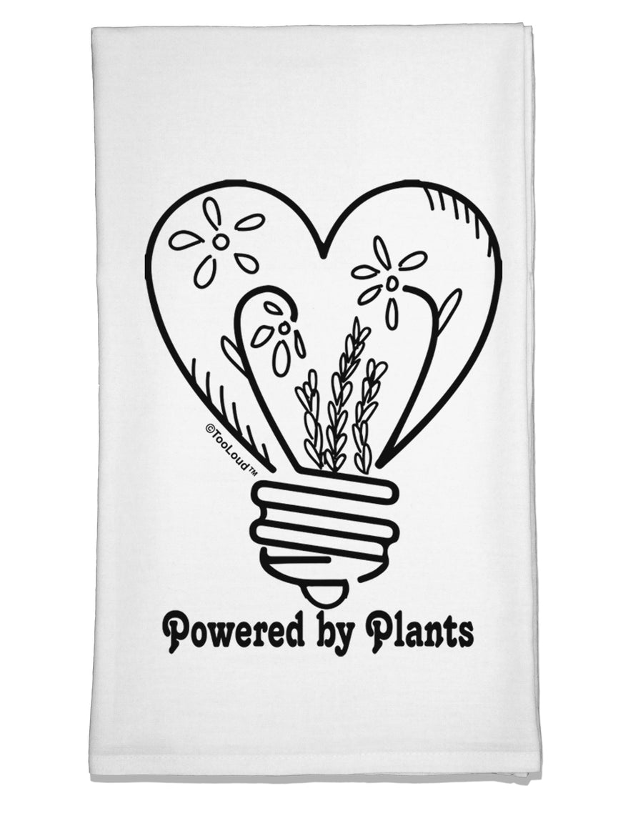 Powered by Plants Flour Sack Dish Towel-Flour Sack Dish Towel-TooLoud-Davson Sales