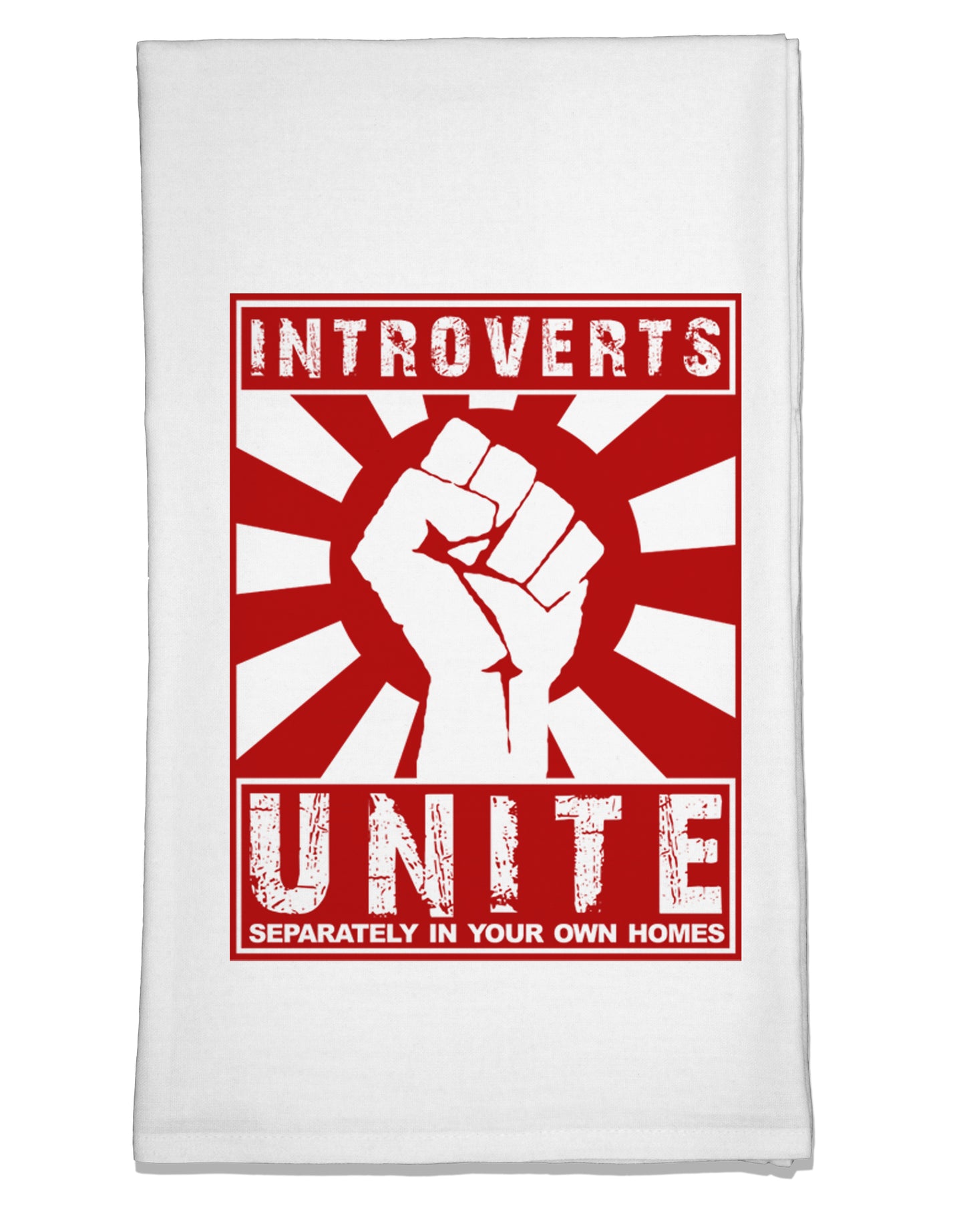 Introverts Unite Funny Flour Sack Dish Towel by TooLoud-Flour Sack Dish Towel-TooLoud-White-Davson Sales