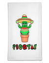 Fiesta Cactus Poncho Text Flour Sack Dish Towel by TooLoud-Flour Sack Dish Towel-TooLoud-White-Davson Sales