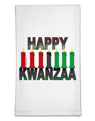 Happy Kwanzaa Candles Flour Sack Dish Towels-Flour Sack Dish Towel-TooLoud-White-Davson Sales