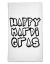 Happy Mardi Gras Text 2 BnW Flour Sack Dish Towels-Flour Sack Dish Towel-TooLoud-White-Davson Sales