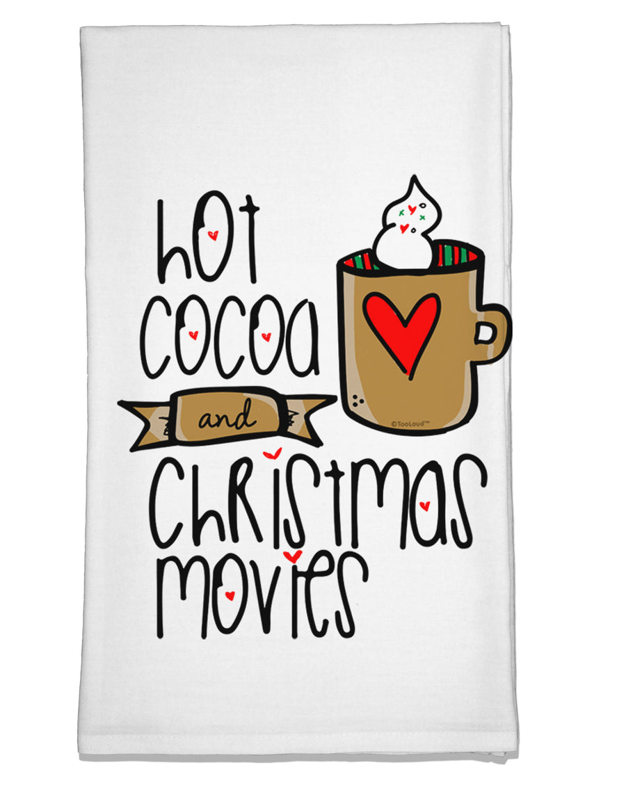 Hot Cocoa and Christmas Movies Flour Sack Dish Towel-Flour Sack Dish Towel-TooLoud-Davson Sales