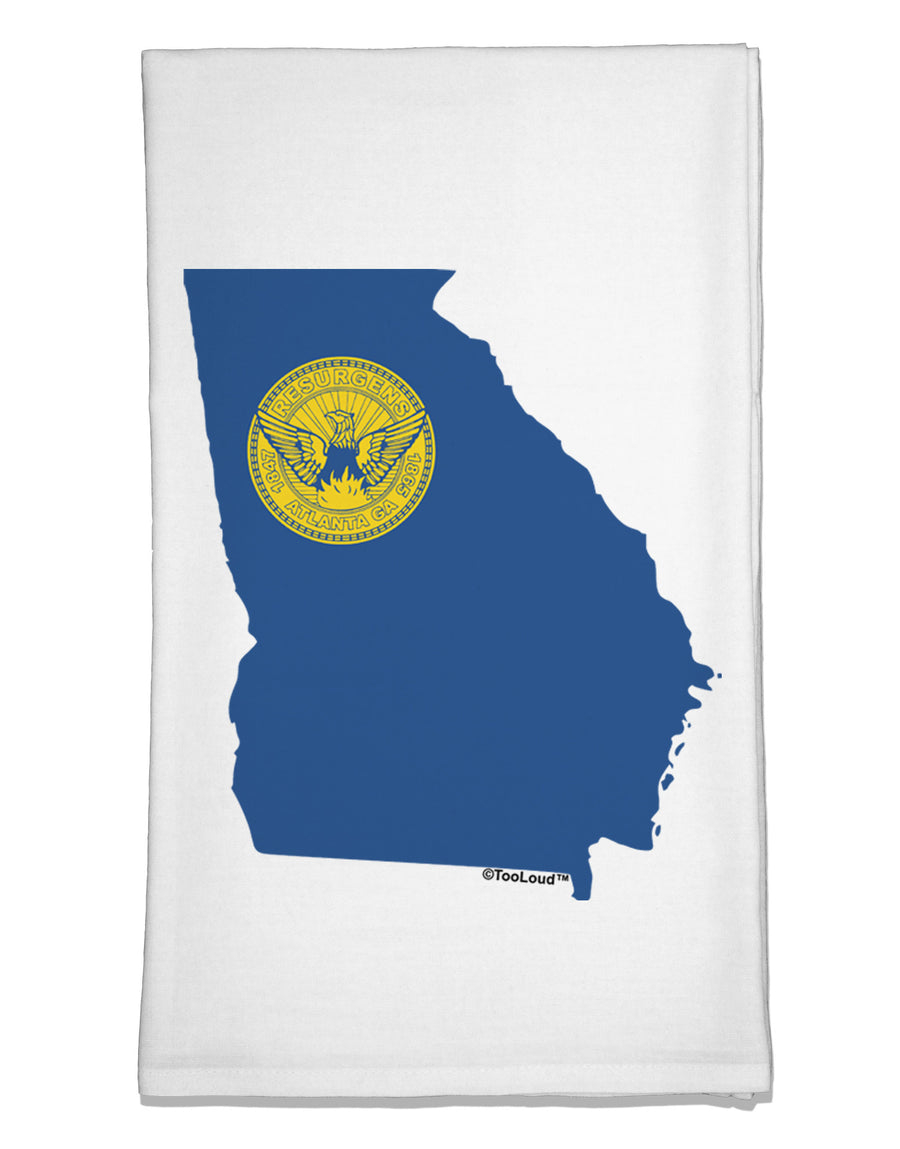 Atlanta Georgia Flag Flour Sack Dish Towel-Flour Sack Dish Towel-TooLoud-White-Davson Sales