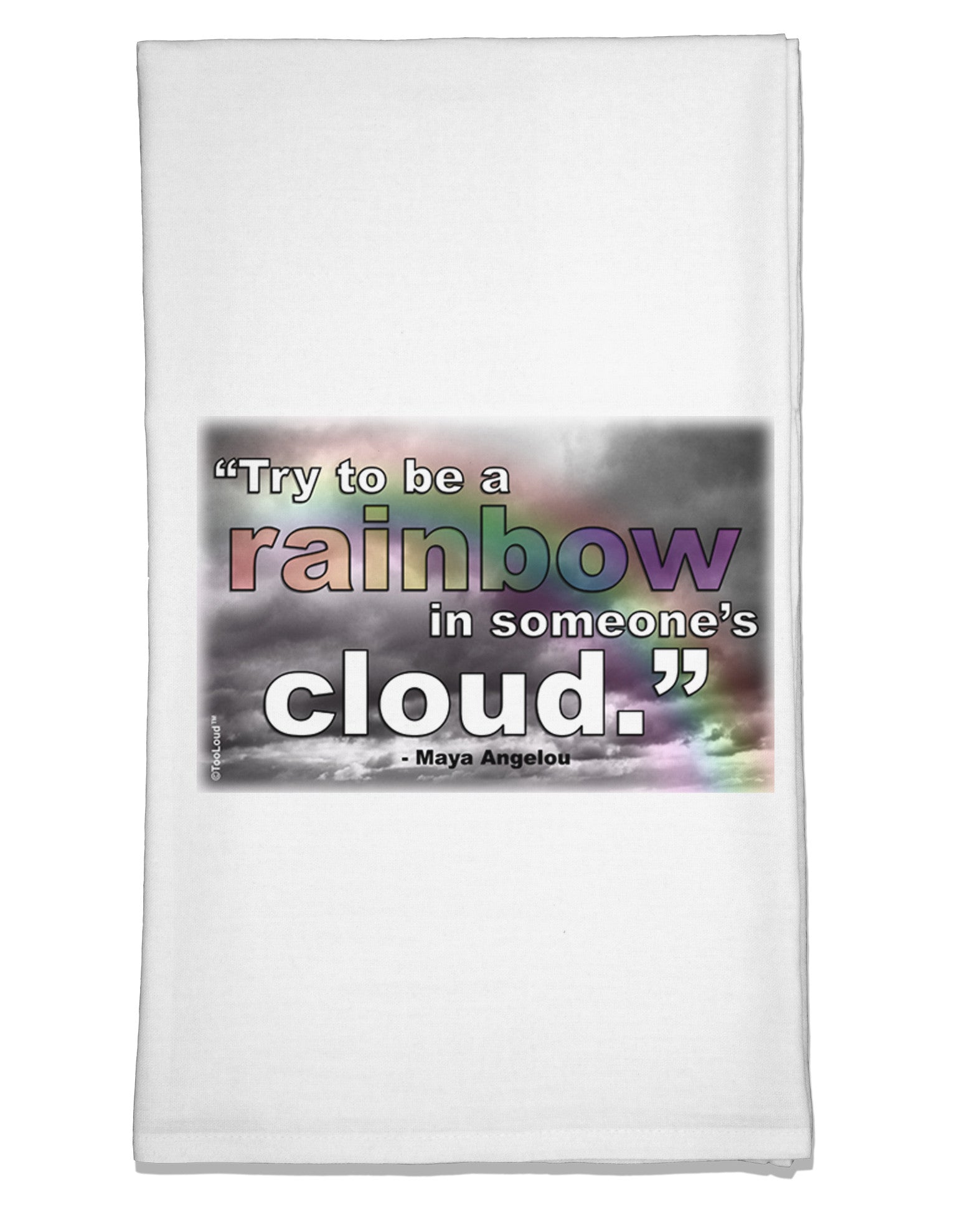 Rainbow in Cloud M Angelou Flour Sack Dish Towel by TooLoud-Flour Sack Dish Towel-TooLoud-White-Davson Sales