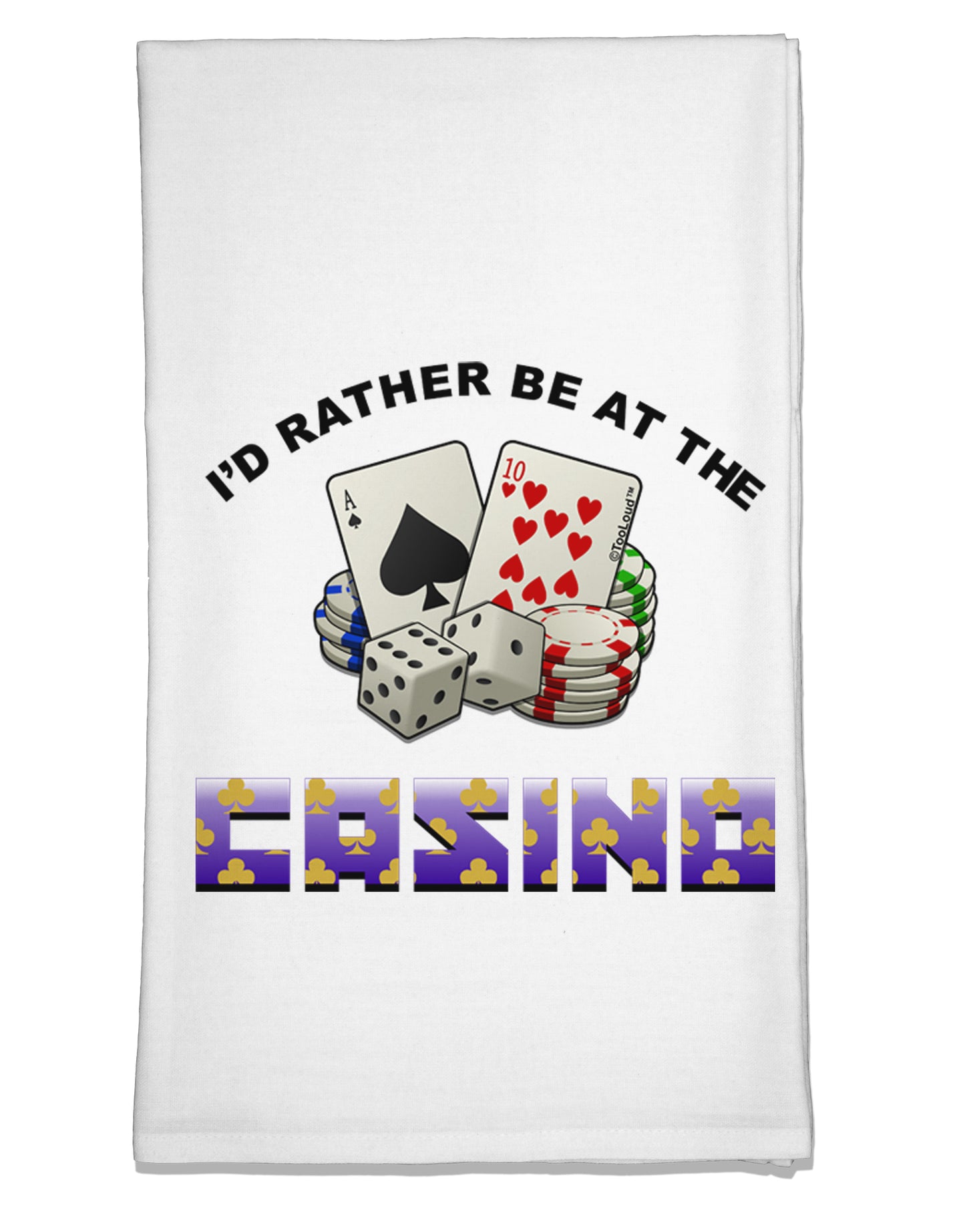 I'd Rather Be At The Casino Funny Flour Sack Dish Towel by TooLoud-Flour Sack Dish Towel-TooLoud-White-Davson Sales