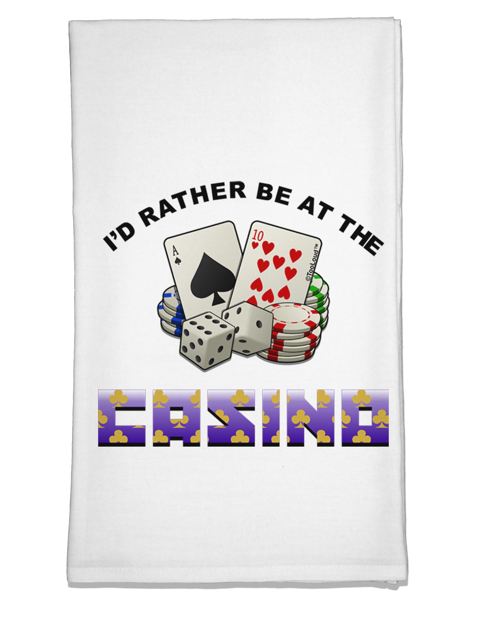 I'd Rather Be At The Casino Funny Flour Sack Dish Towel by TooLoud-Flour Sack Dish Towel-TooLoud-White-Davson Sales