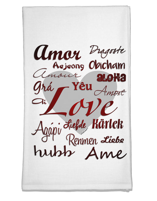 Love Languages Flour Sack Dish Towel by TooLoud-Flour Sack Dish Towel-TooLoud-White-Davson Sales