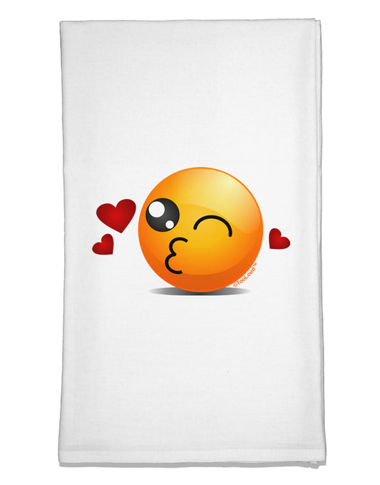 Kissy Face Emoji Flour Sack Dish Towels-Flour Sack Dish Towel-TooLoud-White-Davson Sales