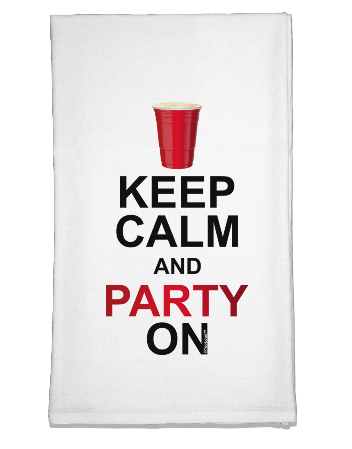 Keep Calm - Party Beer Flour Sack Dish Towel-Flour Sack Dish Towel-TooLoud-White-Davson Sales