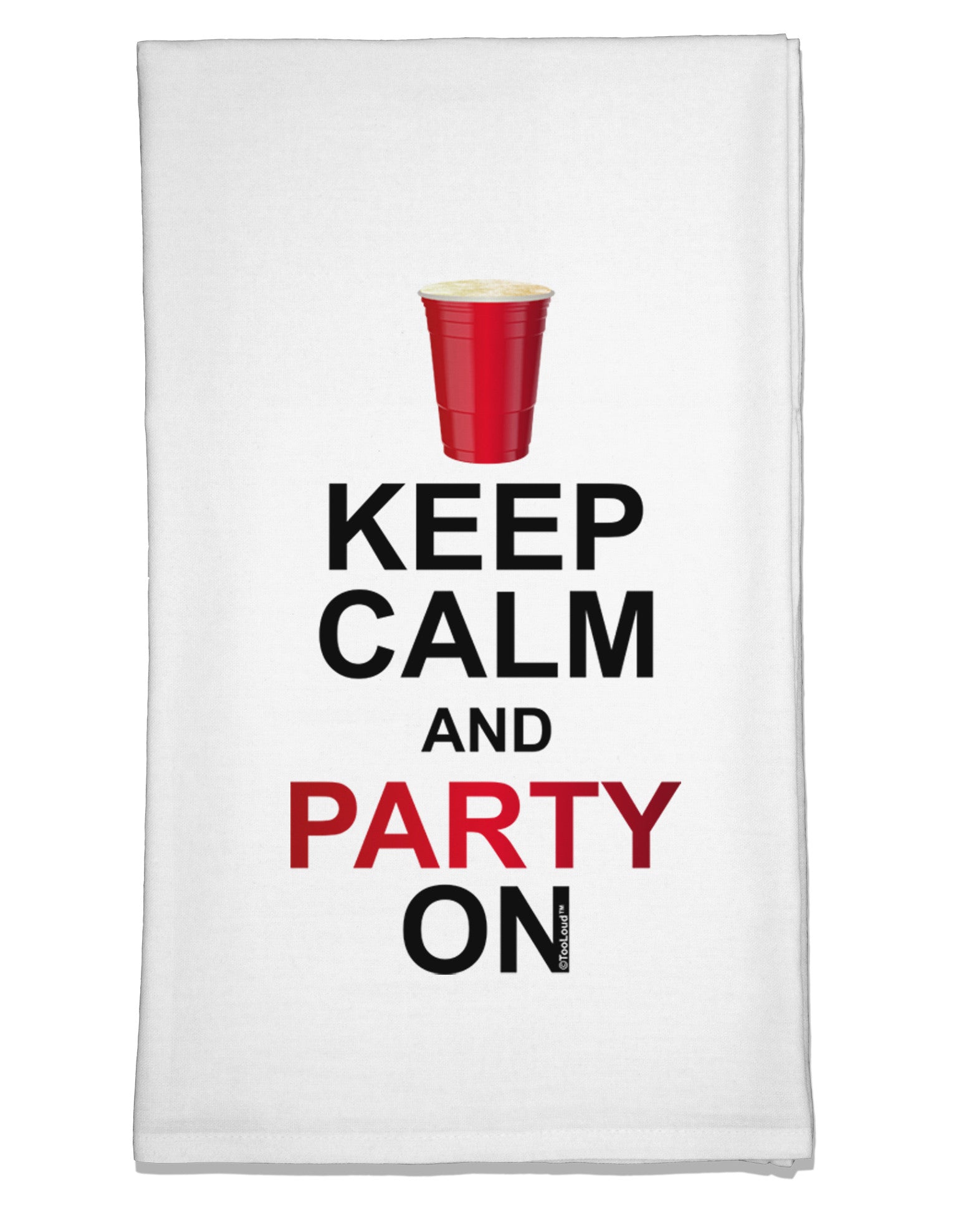 Keep Calm - Party Beer Flour Sack Dish Towel-Flour Sack Dish Towel-TooLoud-White-Davson Sales