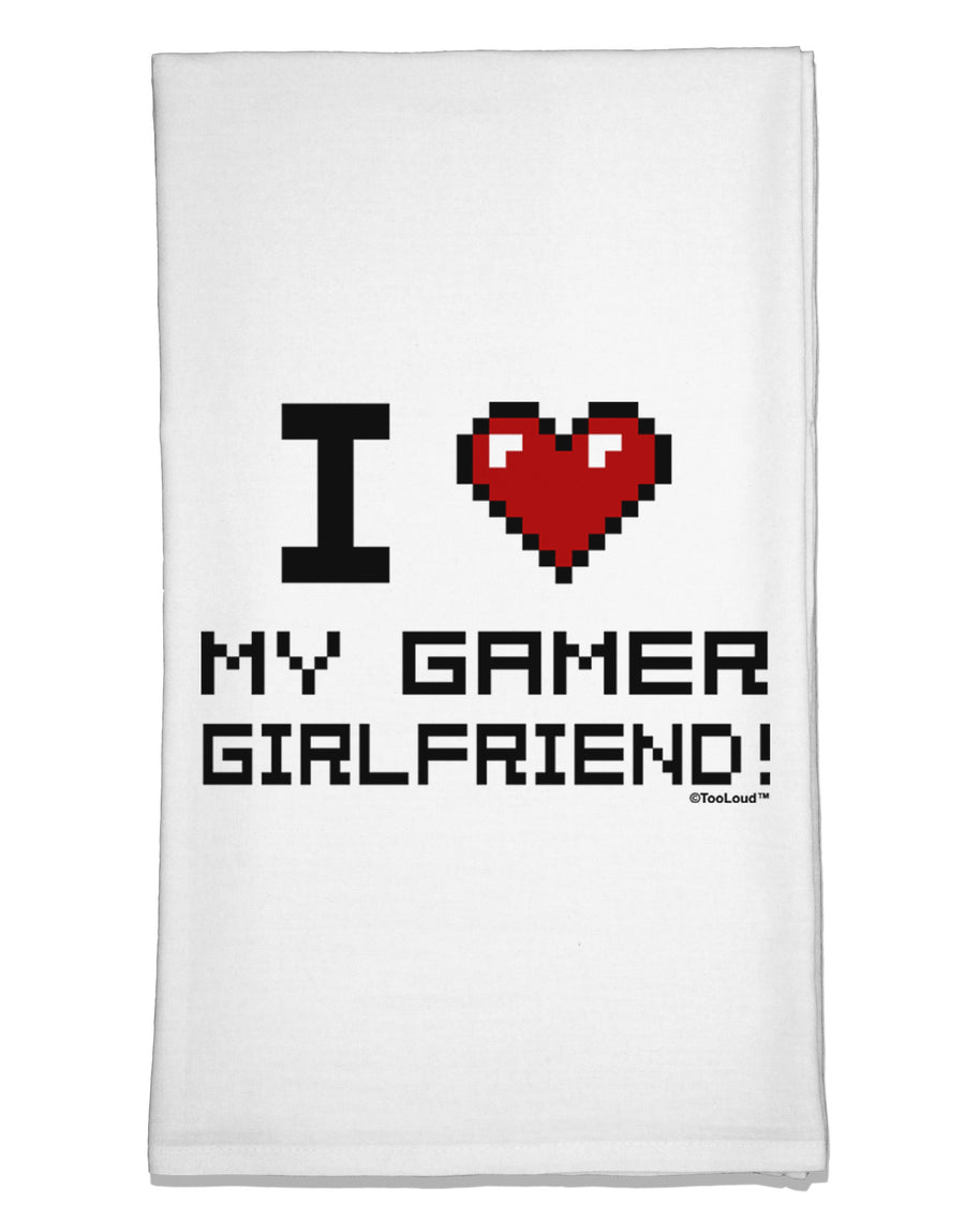 I Heart My Gamer Girlfriend Flour Sack Dish Towels-Flour Sack Dish Towel-TooLoud-White-Davson Sales