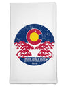 Grunge Colorado Emblem Flag Flour Sack Dish Towel
