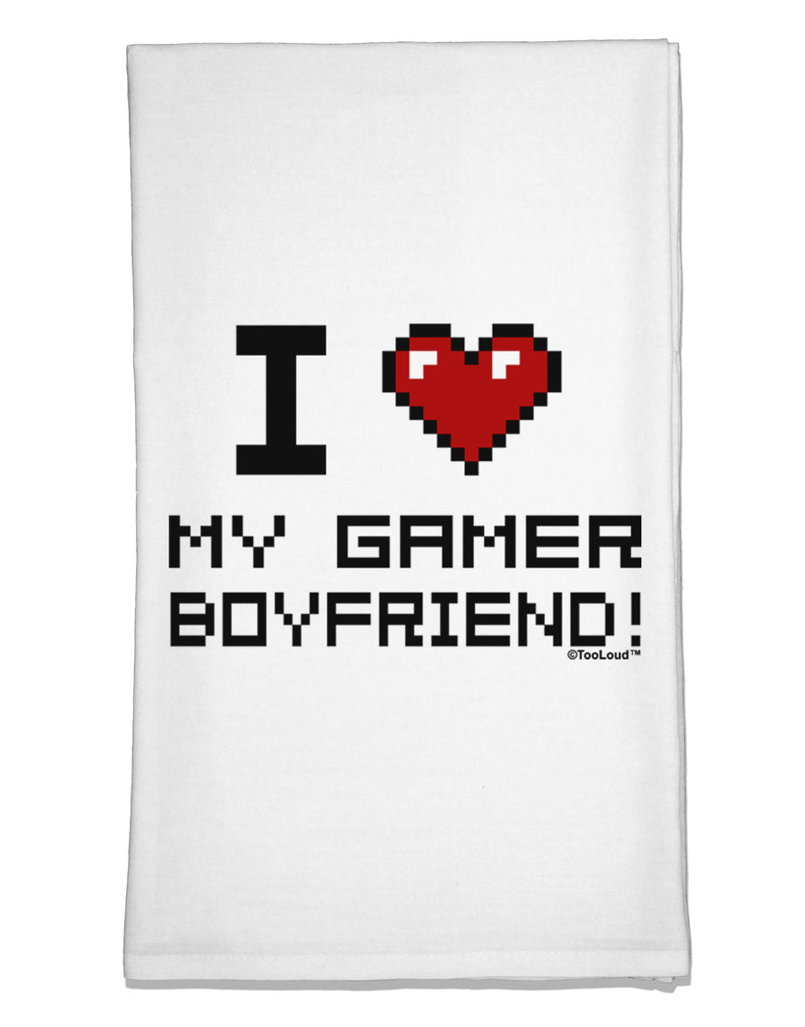 I Heart My Gamer Boyfriend Flour Sack Dish Towels-Flour Sack Dish Towel-TooLoud-White-Davson Sales