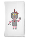 Cute Robot Female Flour Sack Dish Towel by TooLoud-Flour Sack Dish Towel-TooLoud-White-Davson Sales