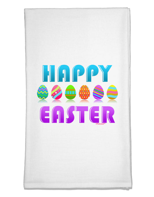Happy Easter Decorated Eggs Flour Sack Dish Towel-Flour Sack Dish Towel-TooLoud-White-Davson Sales