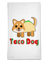 Cute Taco Dog Text Flour Sack Dish Towels-Flour Sack Dish Towel-TooLoud-White-Davson Sales