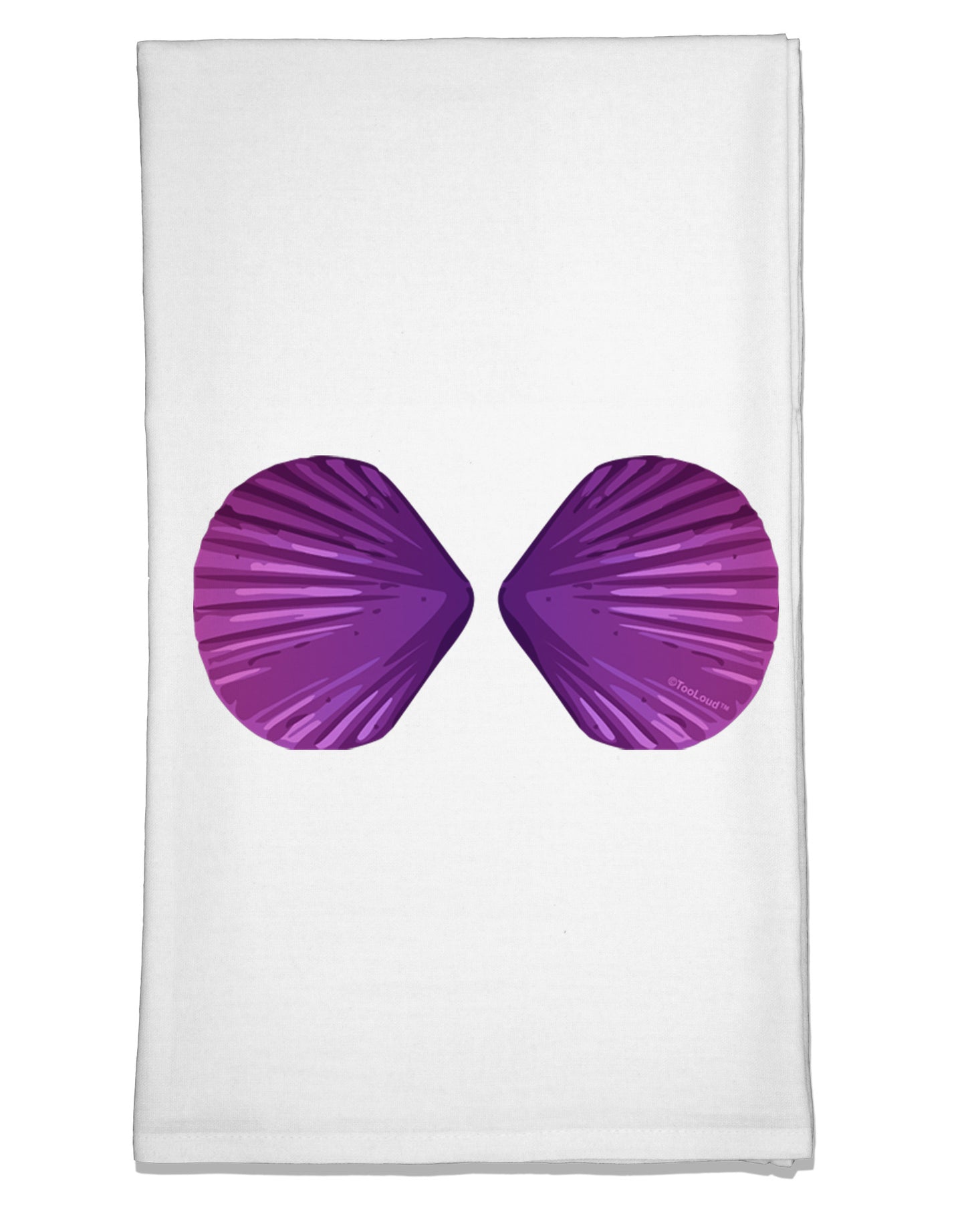 Mermaid Shell Bra Purple Flour Sack Dish Towel by TooLoud-Flour Sack Dish Towel-TooLoud-White-Davson Sales