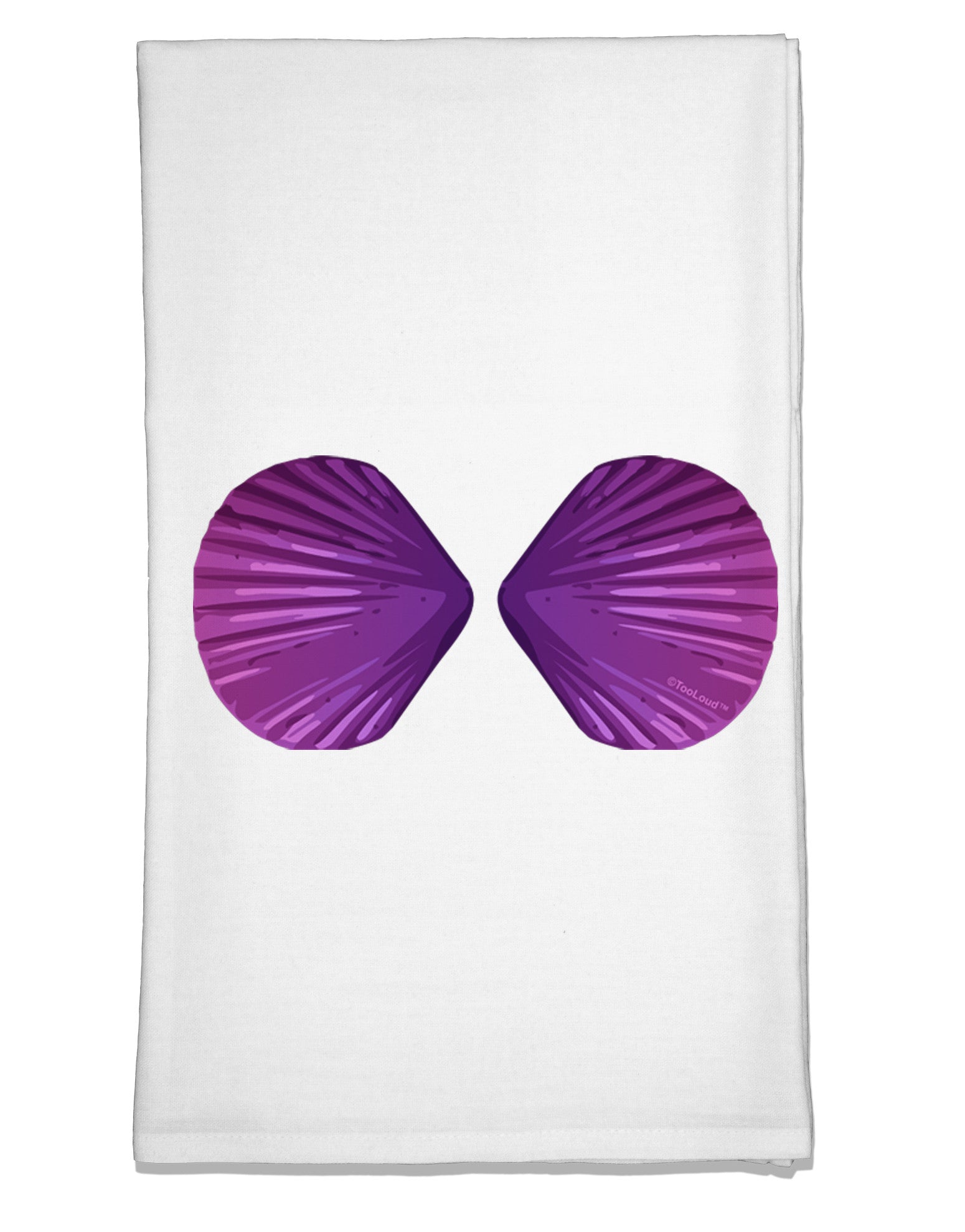 Mermaid Shell Bra Purple Flour Sack Dish Towel by TooLoud-Flour Sack Dish Towel-TooLoud-White-Davson Sales