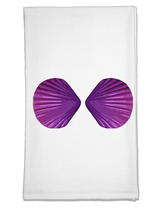 Mermaid Shell Bra Purple Flour Sack Dish Towel by TooLoud-Flour Sack Dish Towel-TooLoud-White-Davson Sales