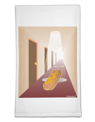 Hotdog in a Hallway Flour Sack Dish Towels by TooLoud-Flour Sack Dish Towel-TooLoud-White-Davson Sales