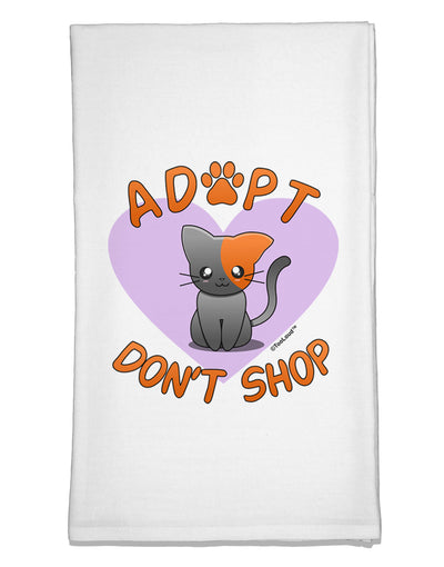 Adopt Don't Shop Cute Kitty Flour Sack Dish Towel-Flour Sack Dish Towel-TooLoud-White-Davson Sales