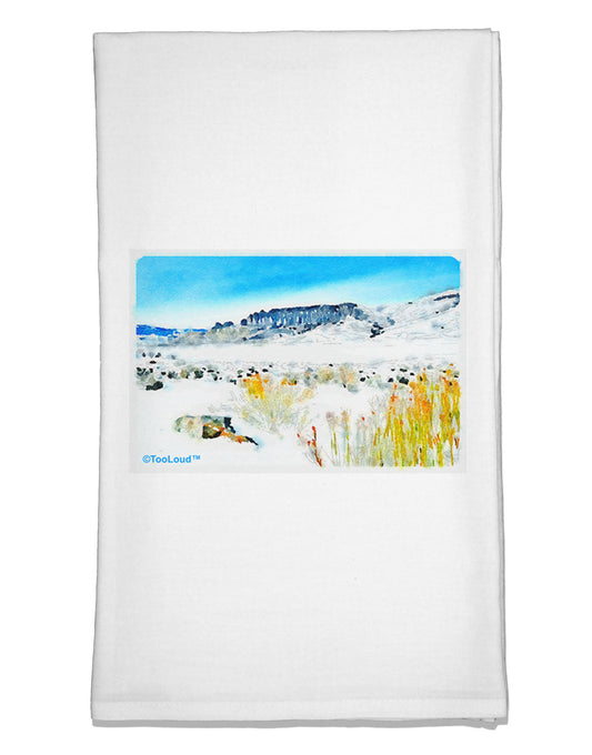 CO Snow Scene Watercolor Flour Sack Dish Towels-Flour Sack Dish Towel-TooLoud-White-Davson Sales