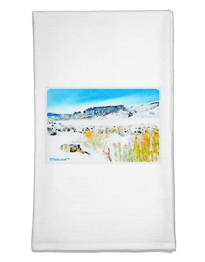 CO Snow Scene Watercolor Flour Sack Dish Towels-Flour Sack Dish Towel-TooLoud-White-Davson Sales