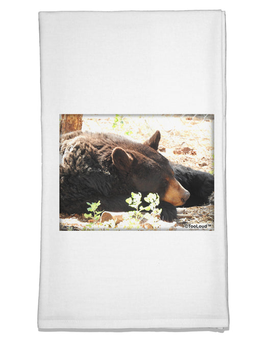 Laying Black Bear Flour Sack Dish Towel-Flour Sack Dish Towel-TooLoud-White-Davson Sales