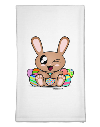 Cute Bunny with Eggs Flour Sack Dish Towel-Flour Sack Dish Towel-TooLoud-White-Davson Sales