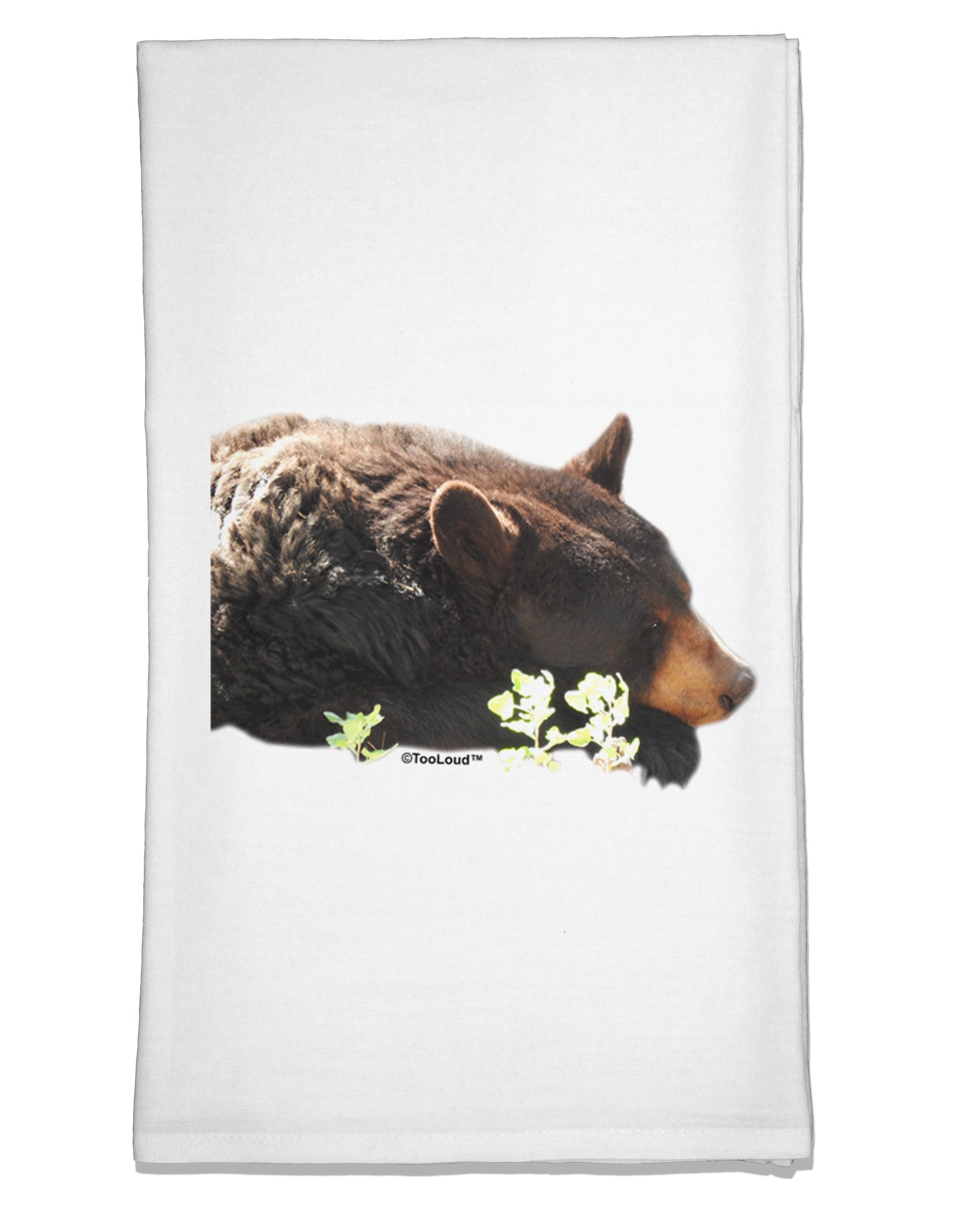 Laying Black Bear Cutout Flour Sack Dish Towel-Flour Sack Dish Towel-TooLoud-White-Davson Sales