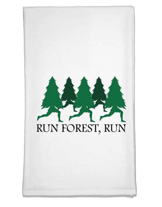 Run Forest Run Funny Flour Sack Dish Towel by TooLoud-Flour Sack Dish Towel-TooLoud-White-Davson Sales