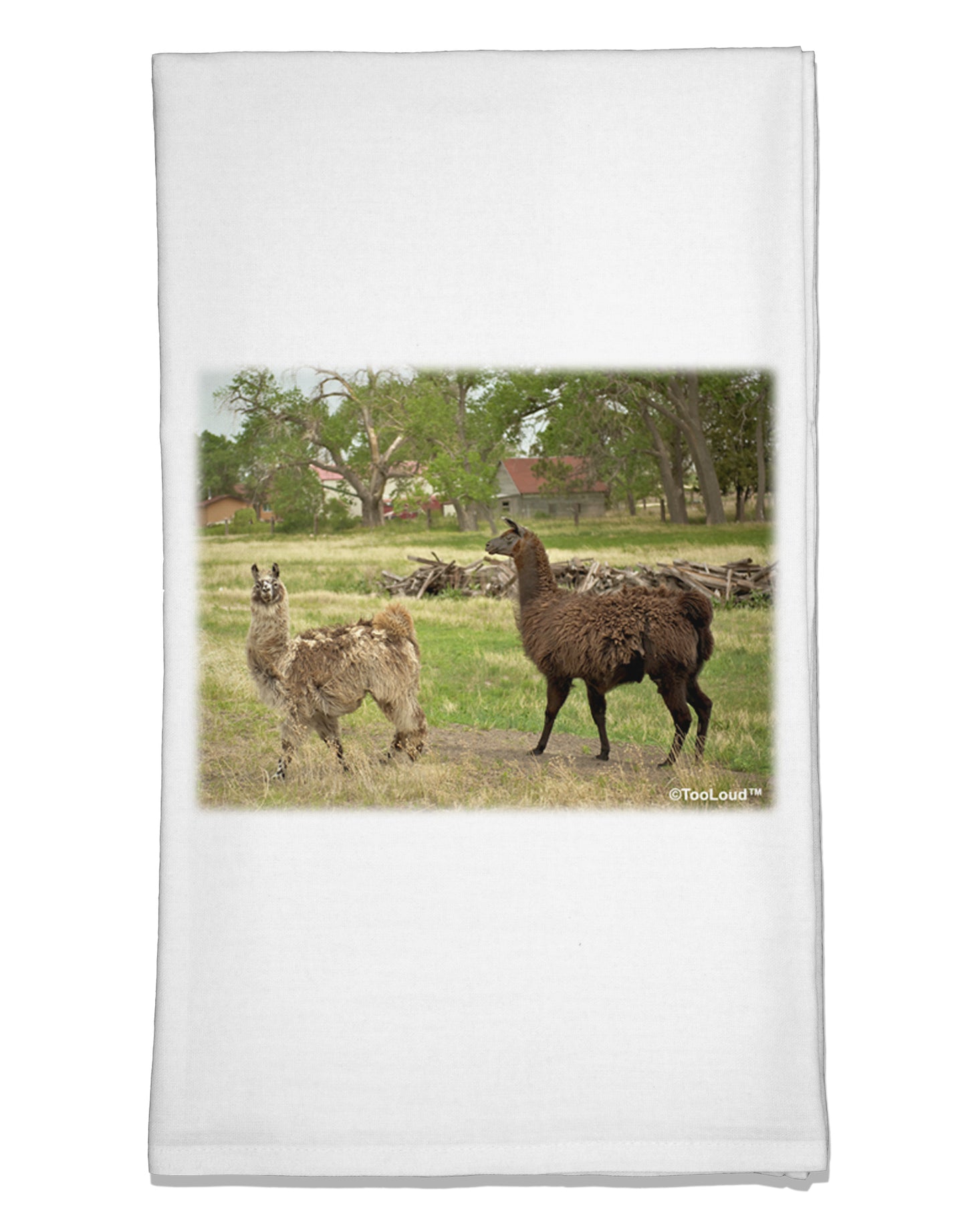 Standing Llamas Flour Sack Dish Towel by TooLoud-Flour Sack Dish Towel-TooLoud-White-Davson Sales