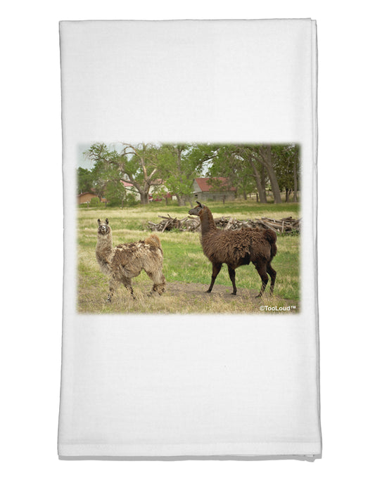 Standing Llamas Flour Sack Dish Towel by TooLoud-Flour Sack Dish Towel-TooLoud-White-Davson Sales