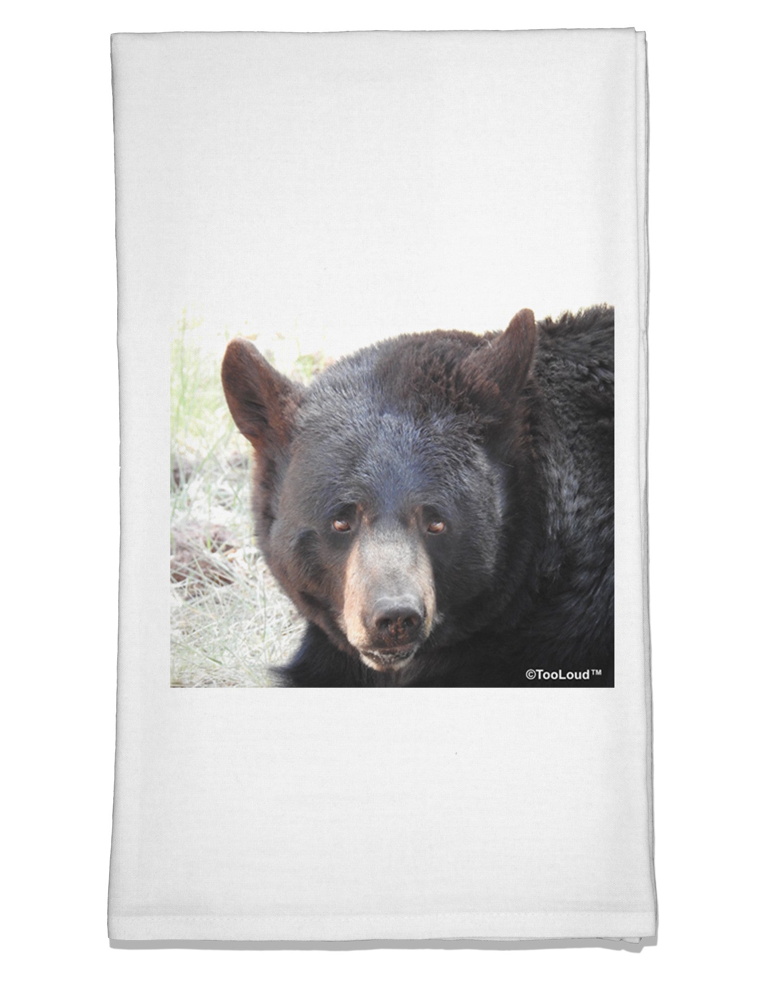 Staring Black Bear Flour Sack Dish Towel-Flour Sack Dish Towel-TooLoud-White-Davson Sales