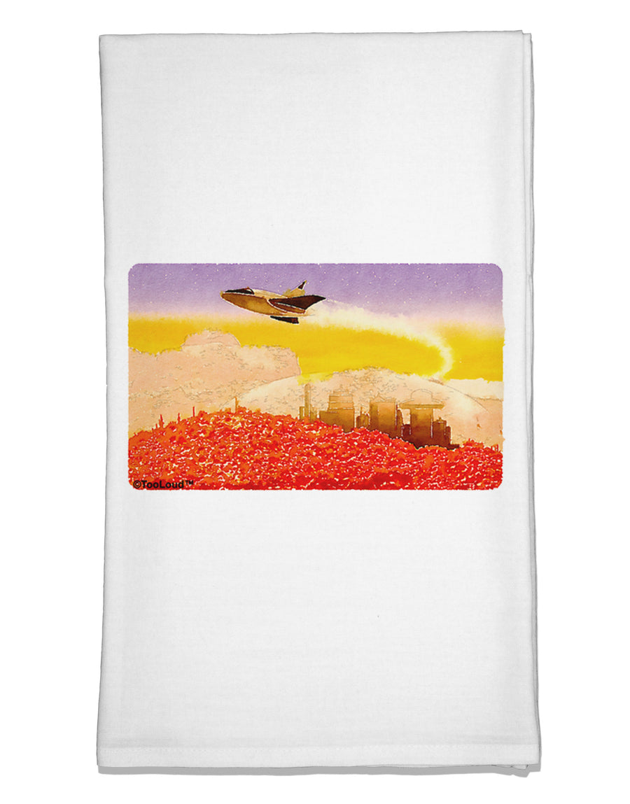 Planet Mars Watercolor Flour Sack Dish Towels-Flour Sack Dish Towel-TooLoud-White-Davson Sales