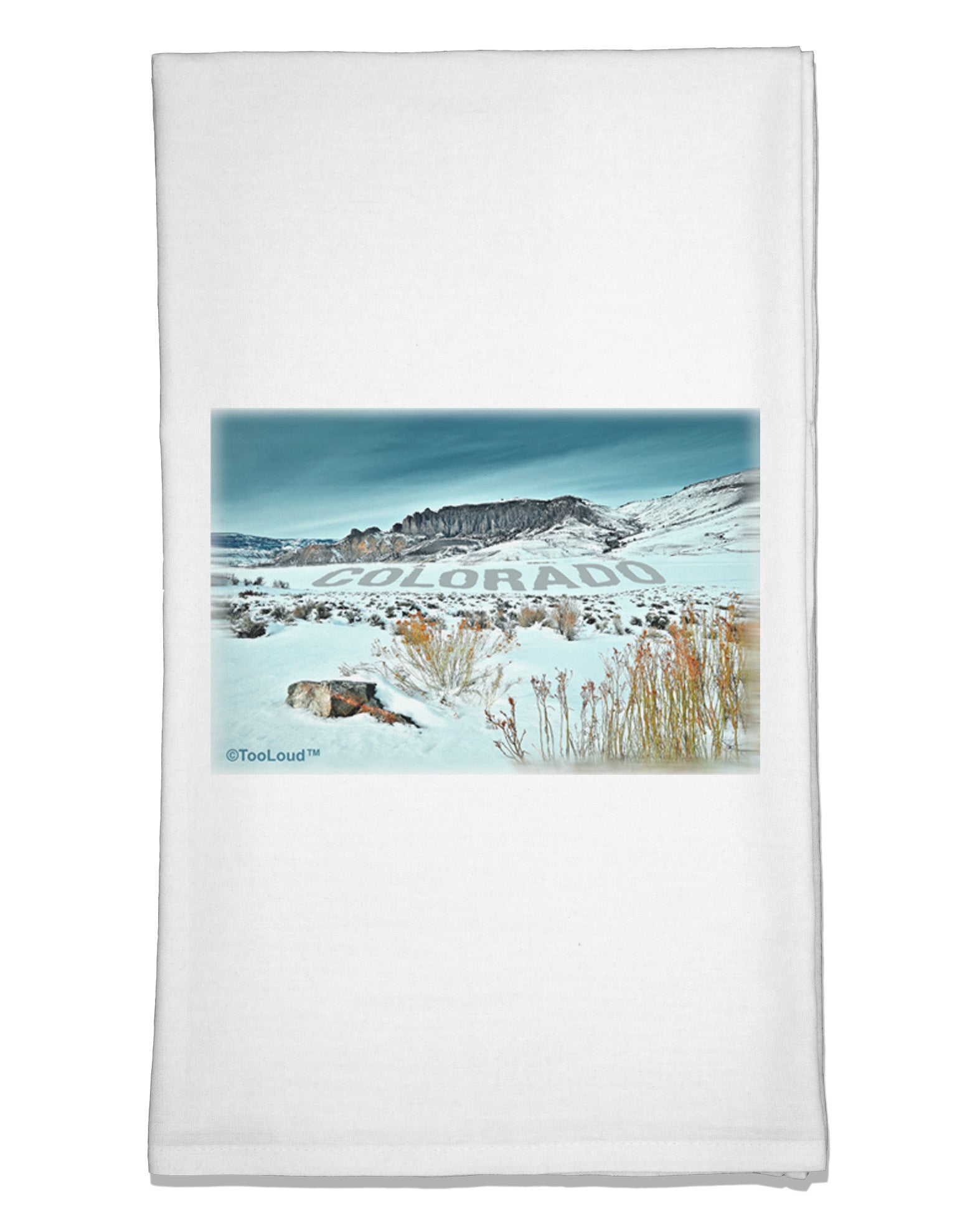 CO Snow Scene Text Flour Sack Dish Towels-Flour Sack Dish Towel-TooLoud-White-Davson Sales